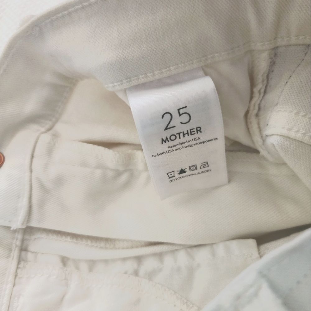Mother Denim the Hustler ankle glass sleeper racer jeans white black - Picture 8 of 16
